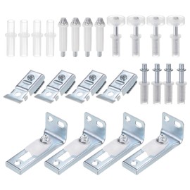 M METERXITY 4-Set Folding Door Hardware Repair Kit, Include Top & Bottom Bracket, Guide Wheel & Pivot, Folding Door Hardware Replacement Parts for Sliding Wardrobe