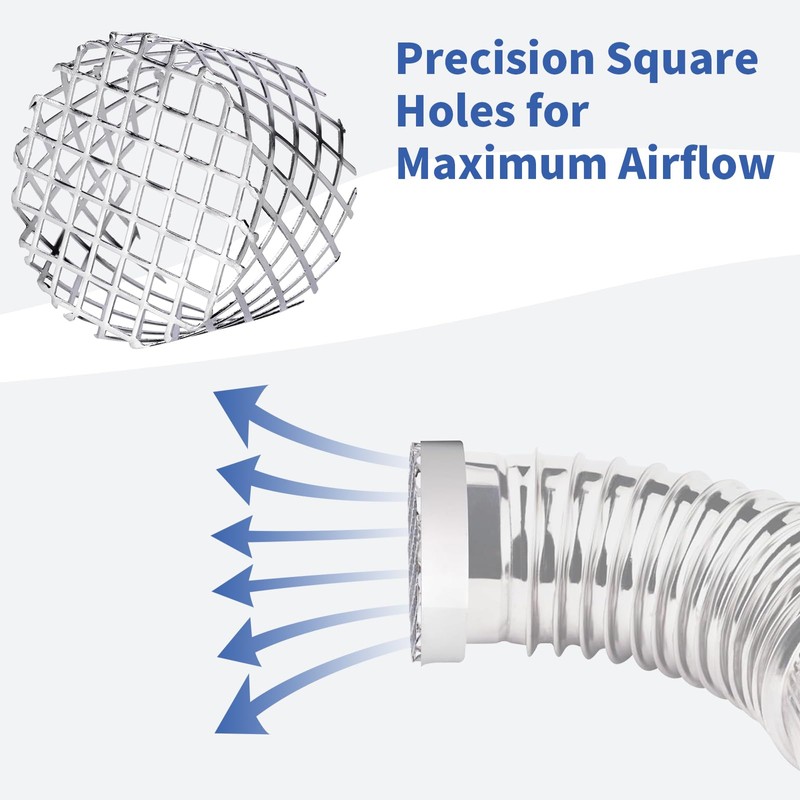 4" PVC Termination Vent Mesh Cap, 304 Stainless Steel Dryer