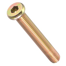 METALLIXITY Flat Head Hex Socket Cap Screws Bolts(M8-1.25x60) 5Pcs, Steel Hex Socket Furniture Bolts Countersunk Screws - for Furniture Woodworking Project, Yellow