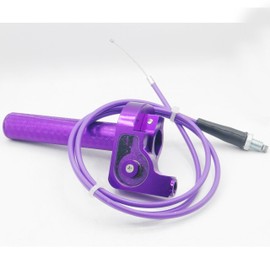 Motorcycle Throttle Grip 7/8" 22mm CNC Aluminum Quick Twister with Throttle Cable for KLX CR CRF EXC XR CRF50 CRF230 50 110 125 230 250 Dirt Pit Bike Motocross Motorbike Quad ATV (Style-B-Purple)