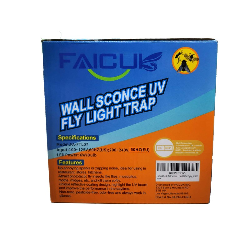Faicuk Wall Sconce Fly Light Trap for Capturing Flies, Moths,