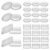 JJUNW 32Pcs Carpet Protector, Spiked Plastic Caster Cups Clear Round