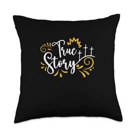 Resurrection Day Designs True Story God Palm Sunday Holy Week Religious Throw Pillow, 18x18, Multicolor