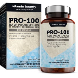Vitamin Bounty Probiotics - 13 Probiotic Strains, Gut Health, Digestive Health, Probiotic for Women and Men, Delayed Release Embocaps (60 Capsules)