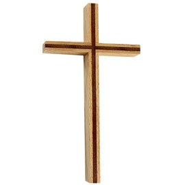 UPIQNG 10 Inch Wooden Cross Wall Hanging Jesus Cross Catholic Religious Cross Vintage Walnut Wood Hard Cross Craft for Home Wedding Party Decoration