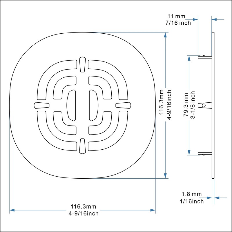 Bropury Easy-to-Install Snap-in Stainless Steel Shower Strainer Shower Drain Grid
