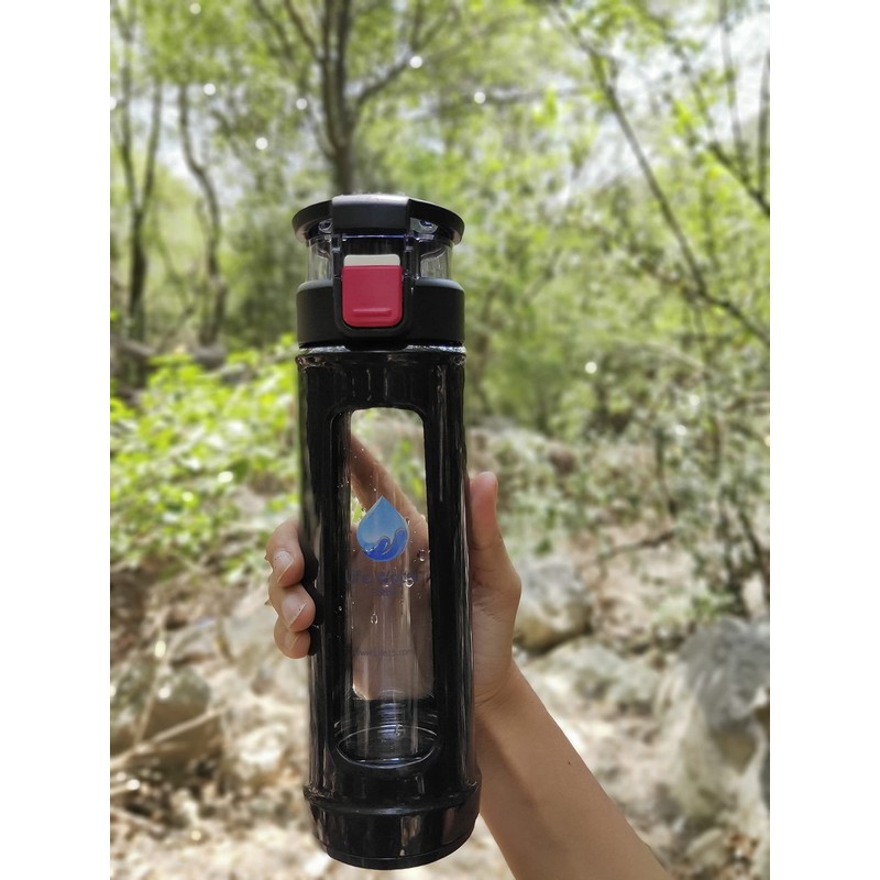 Life Ionizer - Glass Water Bottle - 450ML Borosilicate Glass