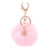 CrownOfRibbons Pink Fluffy Pom Christmas Keyring, with Snowflake Charm, Car,