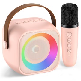 Mini Karaoke Machine for Kids Adults, Portable Bluetooth Speaker with Wireless Karaoke Microphone, Karaoke Toys Gifts for 4, 5, 6, 7, 8, 9, 10, 12 Year Old Girls Birthday Gifts Home Christmas Party
