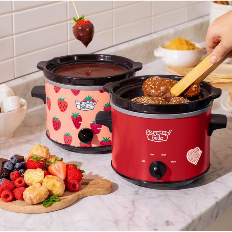 So Yummy by bella 2.0qt Twin Set Slow Cooker Red