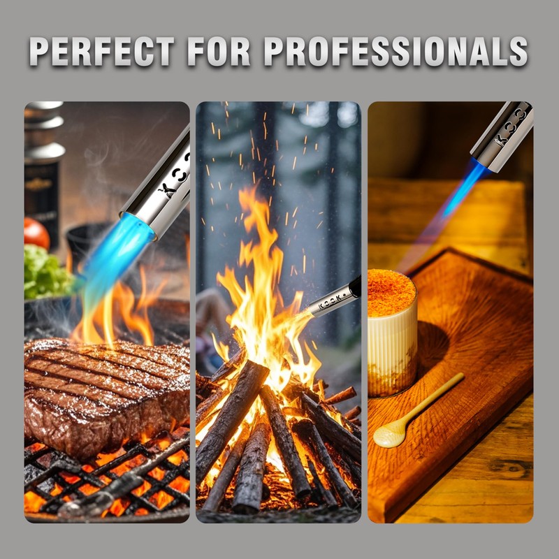 KOOKCOOK Propane Torch Head,Powerful 4-Flame Blow Torch Head Trigger Start