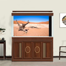 ZatiasMiller Desert Reptile Habitat Background Sand with Dead Tree Terrarium Background Blue Sky Nature Landscape Aquarium Background Decor Vinyl for Home Use Backdrop Decors 24x12in