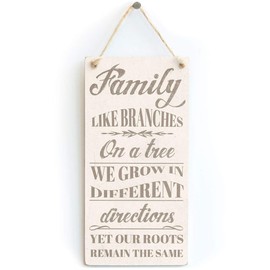 Family Like Branches On A Tree We Grow in Different Directions Yet Our Roots Remain The Same - Handmade Shabby Chic Wooden Sign/Plaque