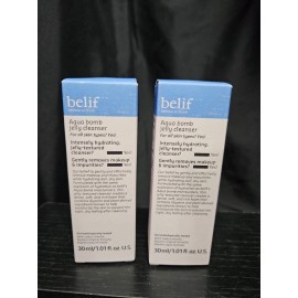 belif New BELIF AQUA BOMB JELLY CLEANSER 1.01oz ea. Travel Size LOT OF 2 All Skin Type