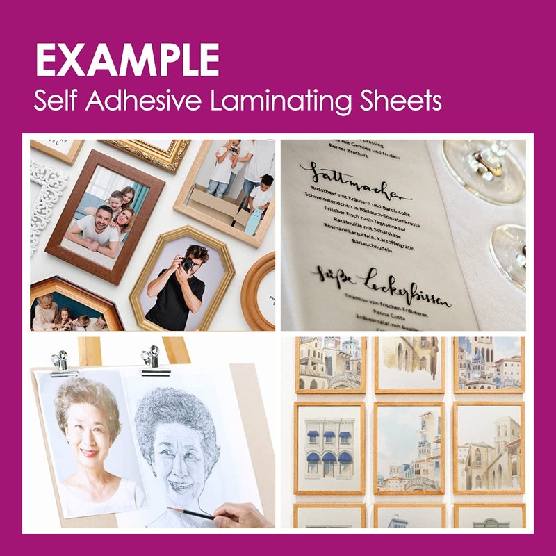 Self Adhesive Laminating Sheets 12.3x17.1 inch, 20 Pack, 4mil Thickness,