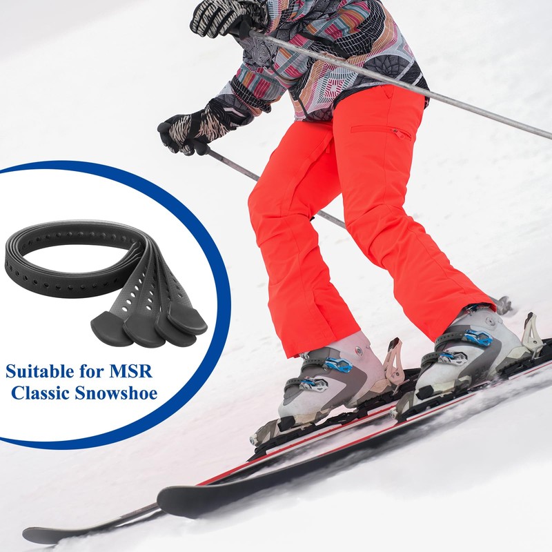 Vincreem 4 Pack 18" Classic Snowshoe Strap Kit Black Multipurpose