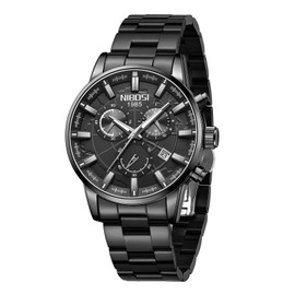 NIBOSI Men's Watches Analog Business Chronograph Casual Watches Military Waterproof Stainless Steel Wrist Watches for Boy