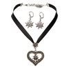 Alpenflüstern Costume Jewellery Set, Satin Costume Necklace Rhinestone White Heart