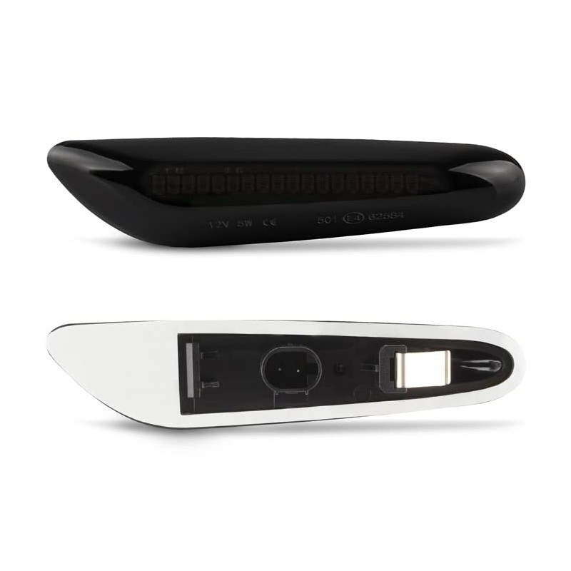 Side Indicator Black Smoke Pair Compatible with 1 Series E81