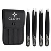 GLORY 4-Piece Precision Eyebrow Tweezer Set – Professional Stainless Steel