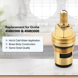 Ceramic Cartridge for Grohe 45882000 45883000, 1/2″ Cold Hot Ceramic Cartridge, Faucet Cartridge Replacement Assembly, Brass