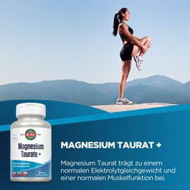 KAL - Magnesium Taurat + Vitamin B6-90 Tabletten - vegan, laborgeprüft & glutenfrei - zur Unterstützung der Muskeln