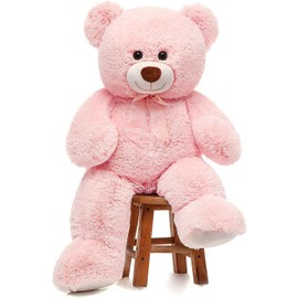 MorisMos Giant Teddy Bear Stuffed Animal 3ft-36 inch Big Pink Teddy Bear for Girlfriend Boyfriend Wife Mom Fiancée Valentine's Gift,Large Stuffed Bear for Baby Shower Birthday Christmas Decor,Pink