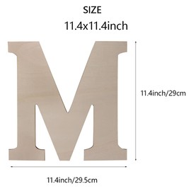 Focal20 Wooden Greek Letters, Unfinished 11 Inch Alphabet for DIY Crafts, Wood Letters Wooden Alphabets Letter Craft Pieces for DIY Display Decor (Μ) 12 Inch