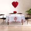 Grelucgo Embroidered Tablecloth for February 14th Valentine's Day (Oval 57x84
