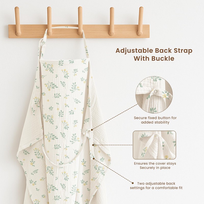 Konssy 2-Pack Muslin Nursing Cover Up for Breastfeeding Moms with