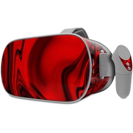 Decal Style Skin Wrap Compatible with Oculus Go Headset - Liquid Metal Chrome Red (Oculus NOT Included)
