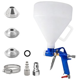 Texture Drywall Sprayer,Air Hopper Spray Paint Guns with 1.5 Gallon Hopper, Includes 3 Nozzles (4.0mm/6.0mm/8.0mm), Air Texture Gun for Walls,Ceiling,Stucco Mud,Knockdow, Orange Peel