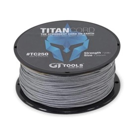GT Tools Titan Cord Auto Glass Cutting Line The Strongest Auto Glass Removal Synthetic Fiber Cutting Cord on Earth - 250ft Spool