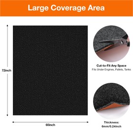 60"x 72 Inch, Heavy Duty Oil Resistant Garage Car Bottom Mat, Reusable Floor Protector, 1/4 Inch Thick Waterproof Rubber Backing, Oil Absorbent (Dark Gray)