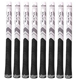 Golf Grips, Club Grips, Set of 8, Interchangeable Non-Slip No Backline, All Weather Performance WOW (White, 8 Pack)