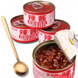 MKSDDF-2.82oz/80g*3 Cans Mushroom Chili Sauce Asian Chili Sauce Mushroom Sauce Chinese Sauce Spicy Sauce Chili Bean Sauce Chinese Food Chili Oil-Instant Chili Sauce-Bring A Spoon