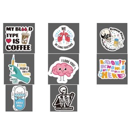 8 Pcs Cute Funny Badge Reel Retractable Nurse Accessories Bulk Fun Healthcare Nursing Medical Badge Holder Coffee Phlebotomy Chill Pill Xray Badge Clip Social Worker Doctor RN CNA LPN ID Card Gifts