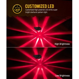 Partsam 2Pcs Red Glass Lens Watermelon Lights with Stainless Steel Bracket, Red LED Watermelon Mirror Turn Signal Lights Replacement for Kenworth Peterbilt Freightliner