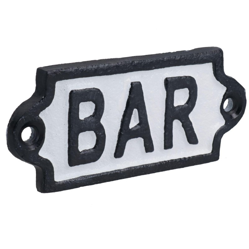 Bar Cast Iron Sign Plaque Door Wall House Gate Post