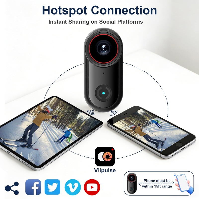 Mini Body Camera with 32GB Card, 4K Wearable Action Camera