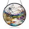 ZioNNyxviana Dragonfly Sun Catcher Stained Glass Window Hanging 7.8 Inch