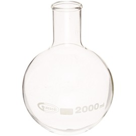 United Scientific FG4260-2000 Borosilicate Glass Round Bottom Boiling Flask, 2000ml Capacity