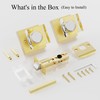 Brushed Gold Door Knob Privacy Crystal Glass Interior Lock, Satin