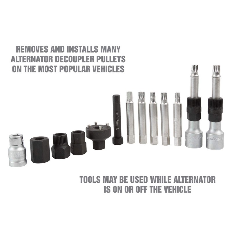 OEMTOOLS 37275 Alternator Decoupler Pulley Service Kit, Alternator Pulley Removal