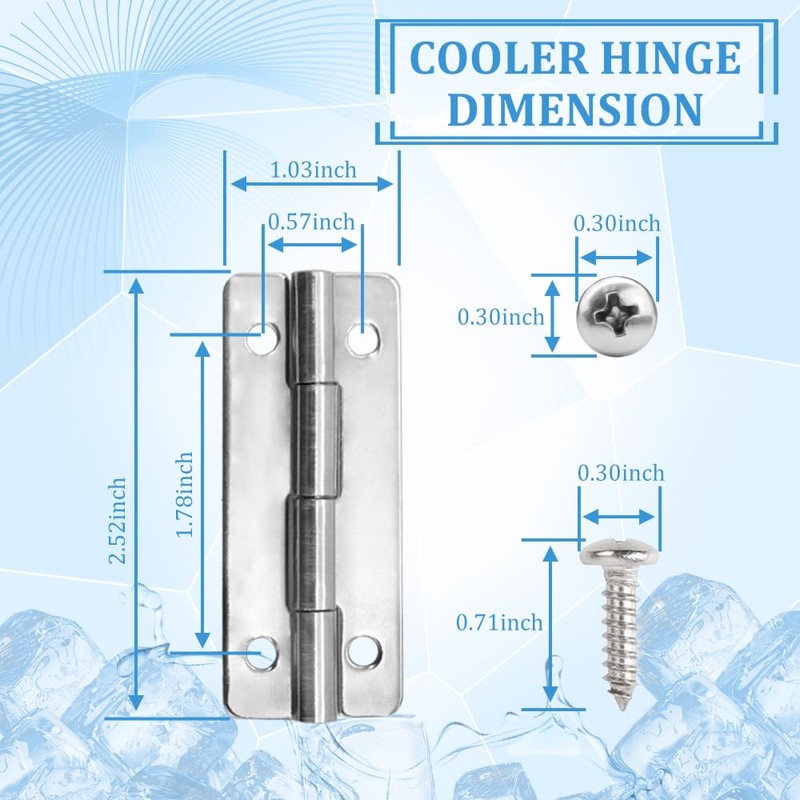 Cooler Hinges Replacement & Cooler Latch Replacement Stainless Steel Cooler