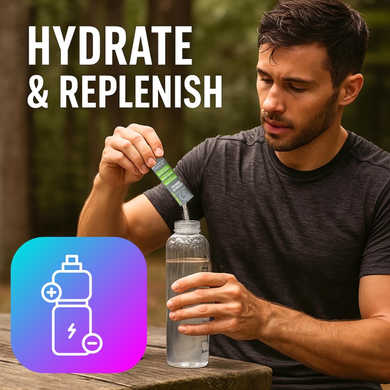 Electrolyte Drink Mix Hydration Packets: 1000mg Sodium, Potassium & Magnesium