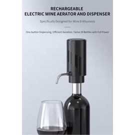 Automatic Wine Decanter, Electric Wine Dispenser, Electric Wine Aerator, One-Touch Wine Dispenser, Wine Pourer with USB Rechargeable, Wine Lover for Women and Men to Enjoy with the Family, Wine gifts