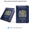 MOIRENTO UK Passport Cover Holders Protector PU Leather Navy Blue