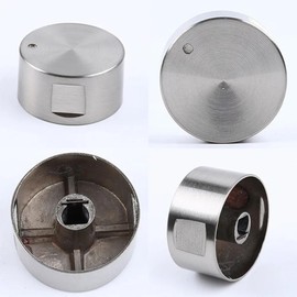 Set of 6 Metal Gas Hob Knobs 6mm Universal for Stove & Cooking Surface - Includes Locks & Control for Gas Oven Switch in Kitchen