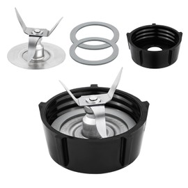 Blender Replacement Parts for Oster, Blender Ice Blade with Jar Base Cap and 2 Rubber O Ring Seal Gasket Compatible with Oster Osterizer Blenders Accessories